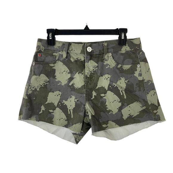 Hudson shorts green camo Gracie midrise cutoff - Picture 1 of 3